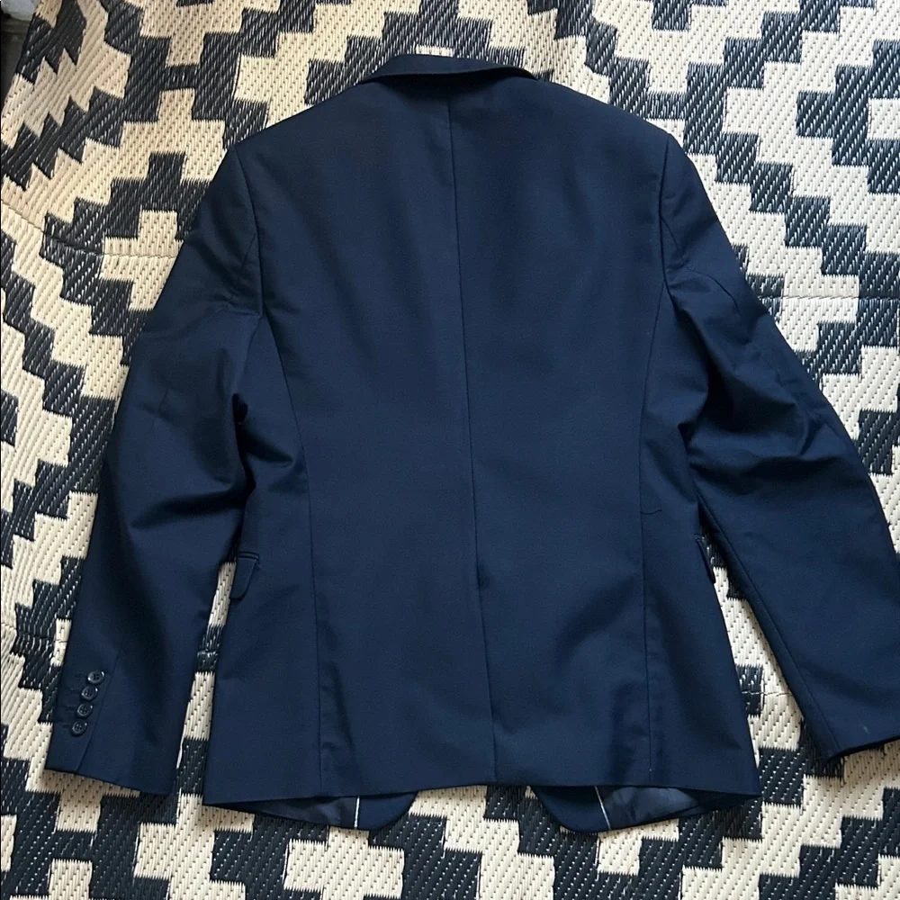 Youth Sz L Custom Slim Fit Black Label Navy Blue Suit - Picture 3 of 5